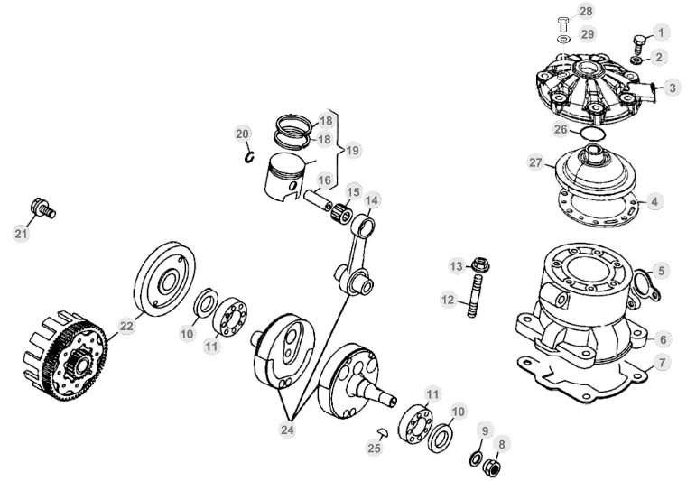 02 CRANKSHAFT/PISTON/BALANCER SHAFT - FROM CHASSIS 650471 TO 659999