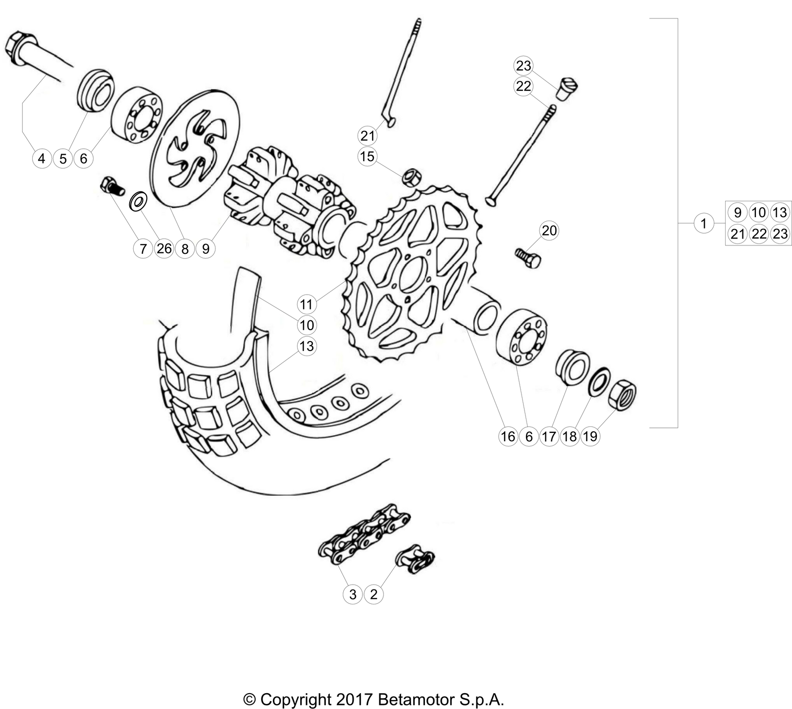 42 REAR WHEEL - Beta Genuine