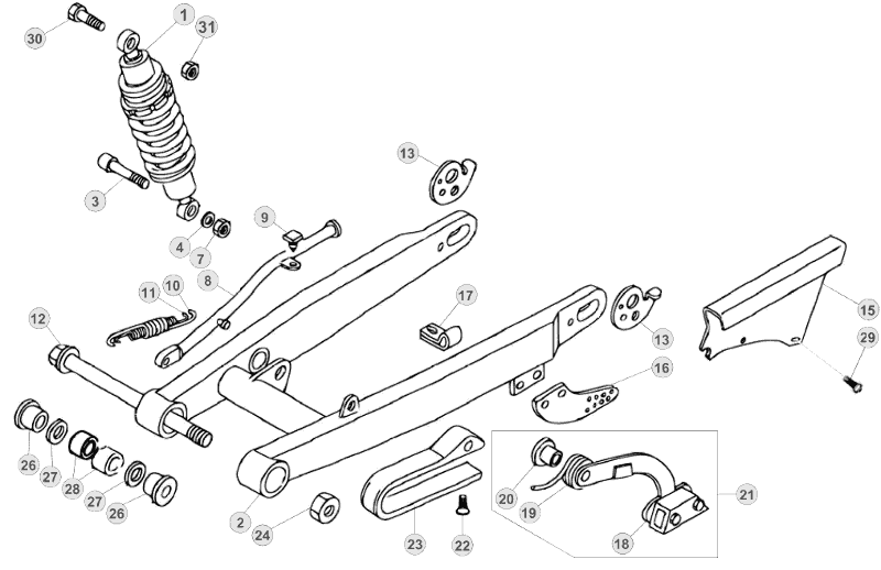 33 SWING ARM/REAR SUSPENSION