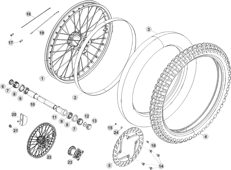 41 FRONT WHEEL - FROM CHASSIS 150001 TO 160000